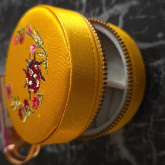 ❤️BUY 2 GET 1 FREE  Vibrant Yellow Floral Cosmetic Bag with Zipper - Picture 9 of 12